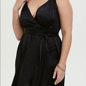 Black Midi Wrap Dress